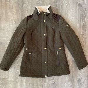 *Laundry Quilted Loden Green Jacket - Hood & Gold Accents